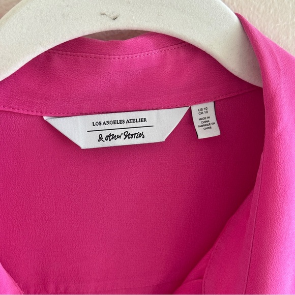 Los Angeles Atelier & Other Stories Pink Button Down Blouse 10 - Picture 3 of 4